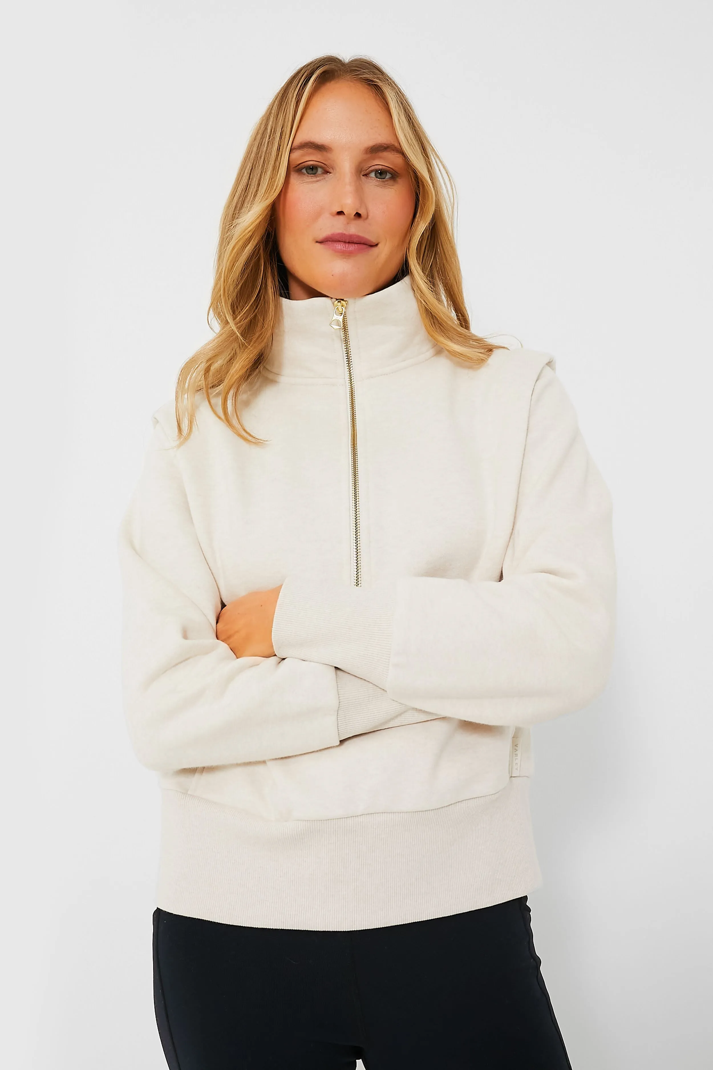 Birch Marl Darah Half Zip Sweat