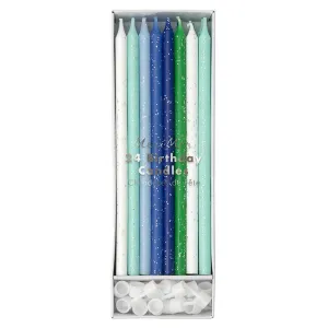 BLUE GLITTER BIRTHDAY CANDLES