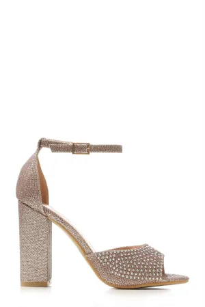 Grace block heel ankle strap sandal