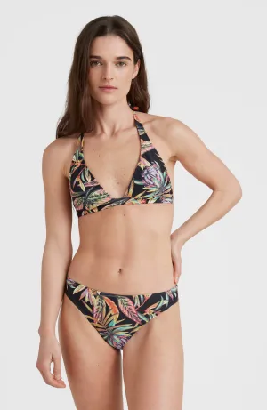 Marga - Rita Halter Bikini Set | Black Tropical Flower