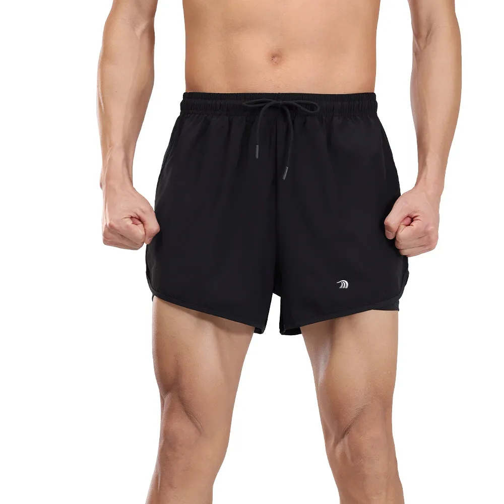 Men's Faux Two-piece Sports Shorts