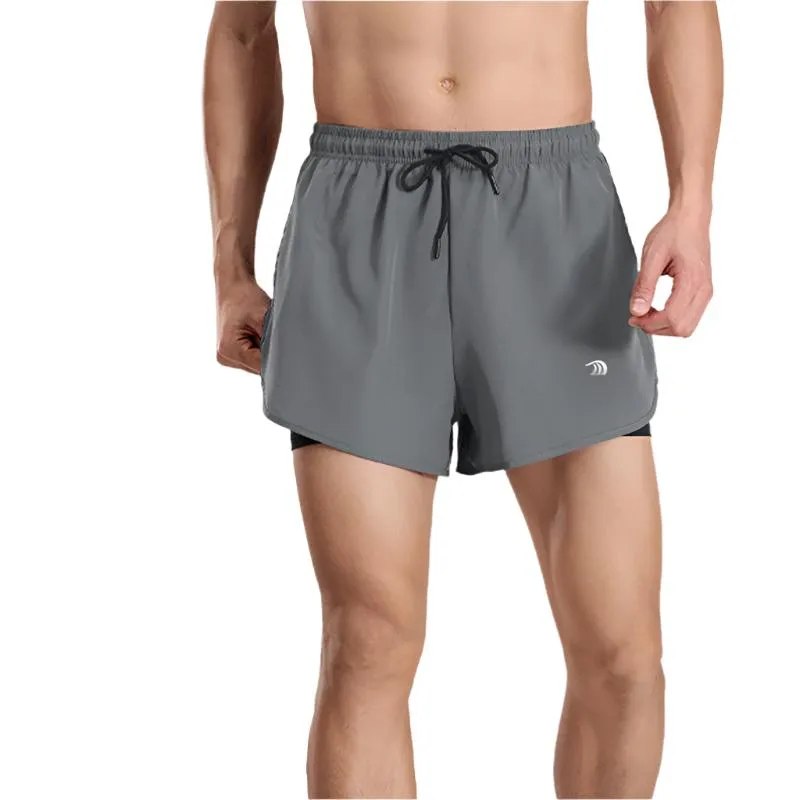 Men's Faux Two-piece Sports Shorts