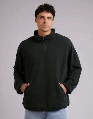 Oversized 1/4 Zip Jumper Dark Green