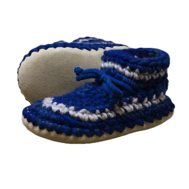 Padraig Cottage Youth Slippers - Denim Stripe