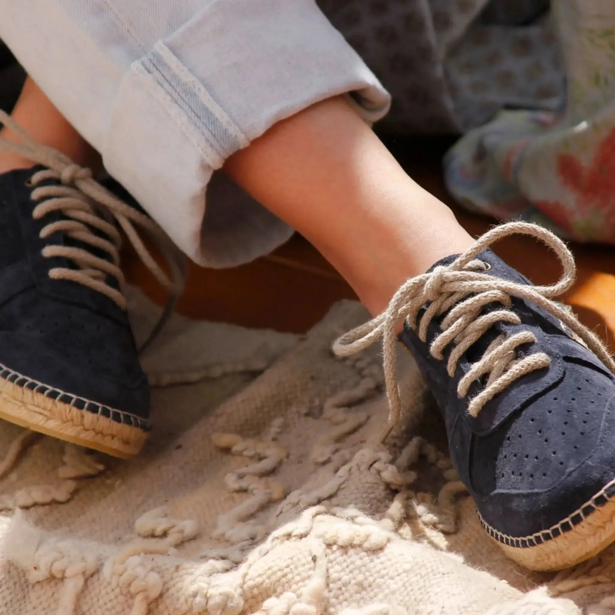 Porto Navy Suede Trainers