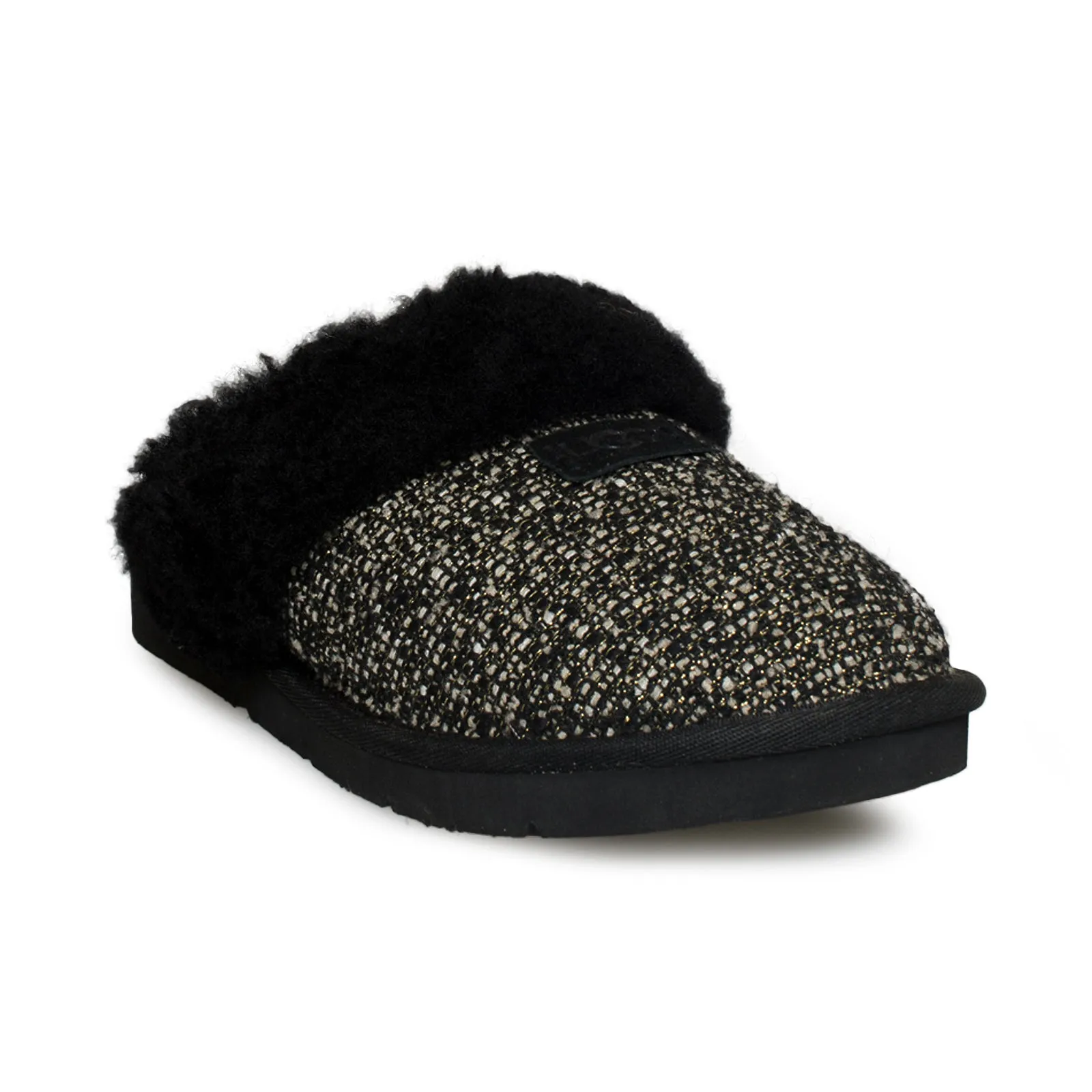 UGG Cozy Fancy Tweed Black Slippers