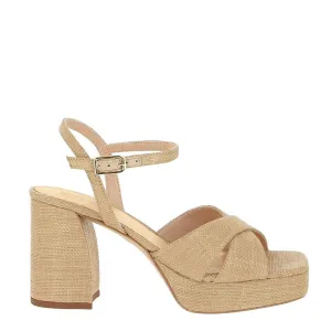 Unisa Ozzy Natural Raffia Platform Sandal