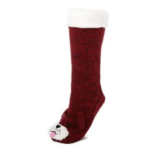 Women's Cute Knit Dog Slipper Socks